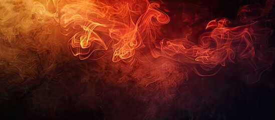 Poster - Orange and red steam on a dark background Copyspace