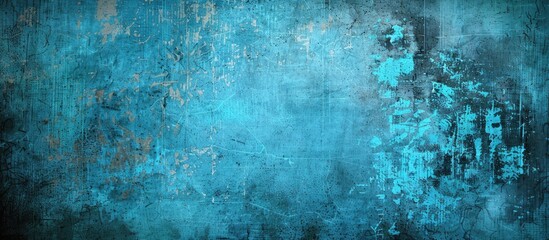 Canvas Print - Grunge background with a blue canvas texture. Copy space image. Place for adding text and design