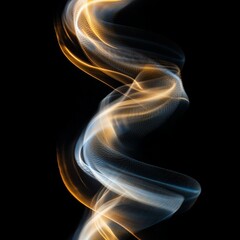 Leinwandbilder - A stunning abstract image featuring a dramatic swirl of golden and blue light against a black background, creating a sense of movement and energy through the contrasting colors.