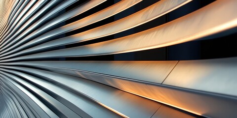 Wall Mural - Abstract Architecture: Metallic Facade