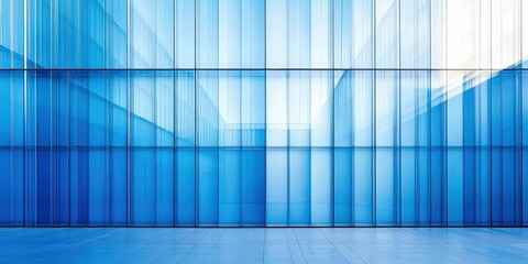 Sticker - Abstract Blue Glass Facade of Modern Building