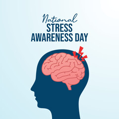 National Stress Awareness Day design template good for celebration usage. National Stress Awareness Day design. flat design. eps 10.