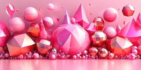 Wall Mural - pink christmas balls