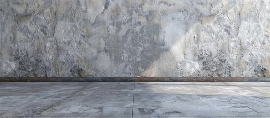 Sticker - Gray concrete wall with concrete flooring for background Vintage cement walls Copyspace for text