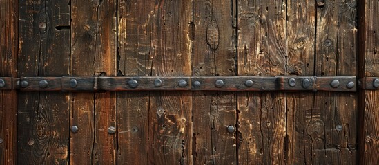 Canvas Print - Wooden door texture featuring copy space