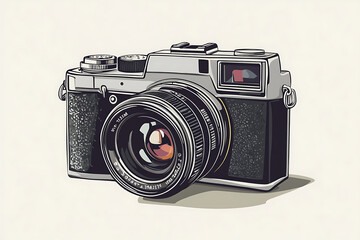 Wall Mural - A vintage camera with a lens, showcasing a classic design for photography enthusiasts.