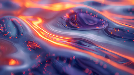 Wall Mural - A vibrant close-up of a metallic 3D object partially submerged in water, with light reflecting off its surface
