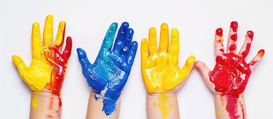 Finger paints Background for advertising using children s finger paint Copyspace Materials for child development