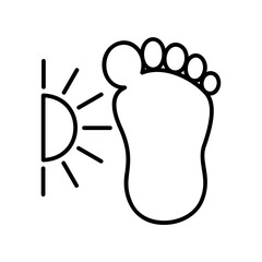 Sticker - footprint with solar rays