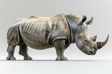 Sticker - White Rhinoceros Portrait