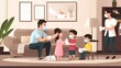 © Heng Heng - AI Stock - Family at Home Taking Proactive Steps Such as Disinfecting Surfaces to Prevent the Spread of Hand Foot and Mouth Disease and Maintain a Healthy Safe Environment