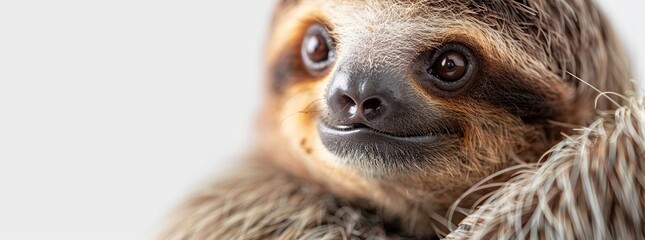 Wall Mural - Close-up Portrait of a Curious Sloth