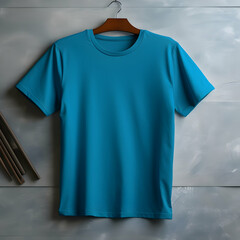 A calming blue T-shirt mockup