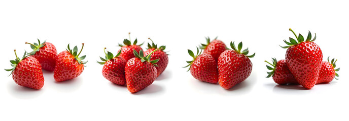 Wall Mural - red strawberries isolated on white background