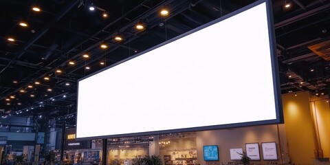 Canvas Print - Blank Billboard Mockup in a Mall