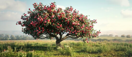 Poster - Flowering apple tree. Copy space image. Place for adding text and design