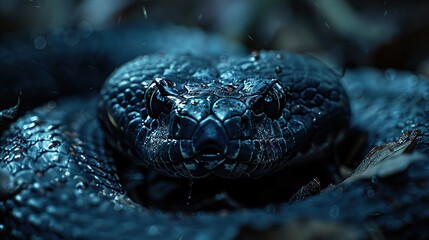 Poster - Closeup of a Black Snake