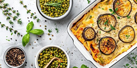 Wall Mural - close up of a plate with vegetables