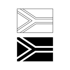 Wall Mural - black white south africa icon set