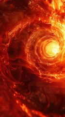 Canvas Print - A fiery vortex glows bright.