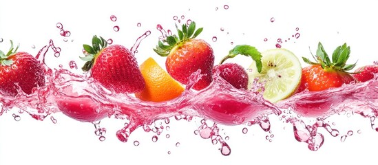 Canvas Print - Fresh Fruit Splash with Water