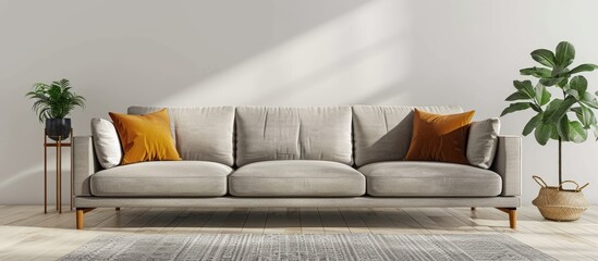 Sticker - Sofa in a contemporary living room. Copy space image. Place for adding text and design