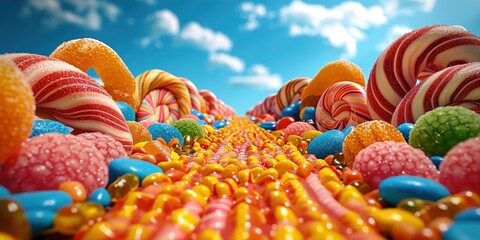 Wall Mural - colorful candy in the sky