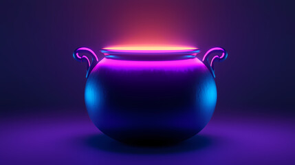 Wall Mural - Glowing Cauldron in Neon Lights