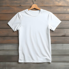 Sticker - A plain white T-shirt mockup,