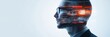 © Tida - The Future of Technology: A Man's Mind Overlaid with Digital Code - A man in profile with his head overlaid with digital code, symbolizing the connection between human intelligence and technology, the