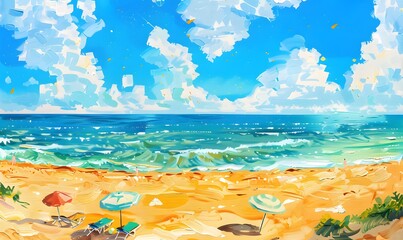 Wall Mural - Sommer, Sonne, Strand und Meer im Urlaub. 