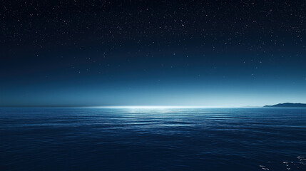 starry sky and calm sea surface at night background