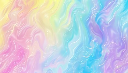 Wall Mural - Holographic Smooth Texture Pastel Gradient Background with Wavy Pattern