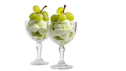 Poster - set of Green grapes ice cream