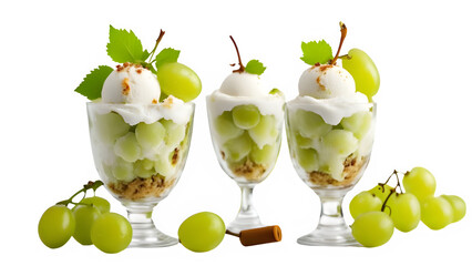 Poster - set of Green grapes ice cream