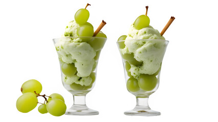 Poster - set of Green grapes ice cream