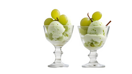 Wall Mural - set of Green grapes ice cream