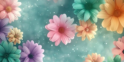 Sticker - flowers background