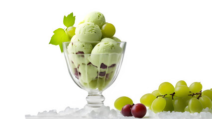 Poster - set of Green grapes ice cream