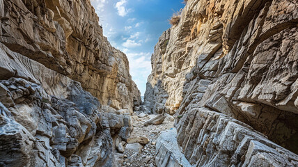 Canvas Print - a mountain eroded into a complex labyrinth of narrow passages