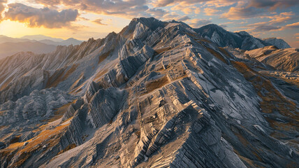 Wall Mural - a mountain range worn down to jagged stubs by eons of erosion