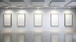 © Collection - Minimalist mockup of art gallery frames on white wall, gallery, frames, mockup, minimalist, art, white, wall, interior