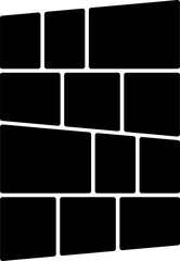 Wall Mural - Empty collage moodboard template black and white boarder with picture of a brick wall, poster frames and digital photo wall vector illustration.