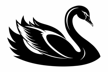 swan silhouette vector illustration