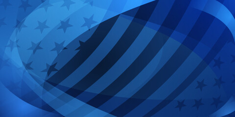 Wall Mural - USA independence day abstract background with elements of the american flag in blue colors