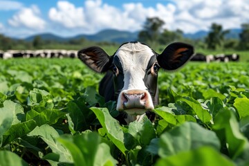 Wall Mural - A sustainable farm where livestock are integrated into crop production, with animals providing natural fertilizer and pest control