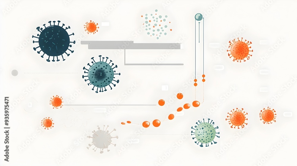 Detailed Infographic Illustrating the Lifecycle of a Diarrhea Causing Virus with Clear and Space for Educational Annotations to Promote Understanding of Disease Transmission and Prevention