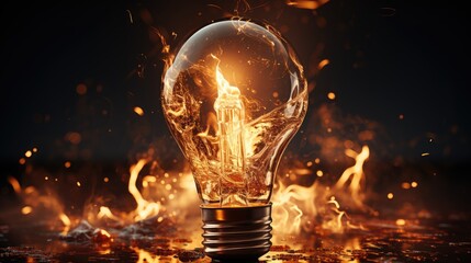 Wall Mural - burning bulb