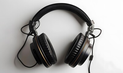 High-quality headphones on a white background. Headphone product photo beats. 