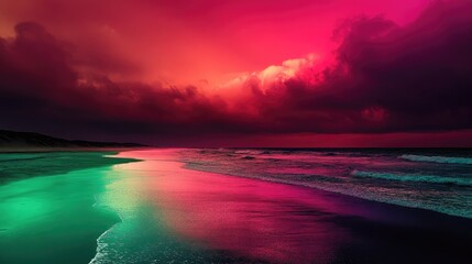 Canvas Print - Colorful Sunset Over the Ocean

